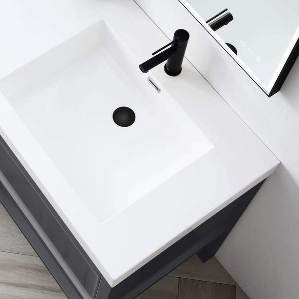 white vanity with black countertop Blossom Modern