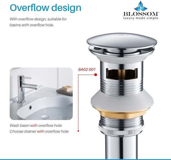 polished nickel sink drain Blossom Home DÃ©cor, Bathroom, Bathroom Accessories Chrome