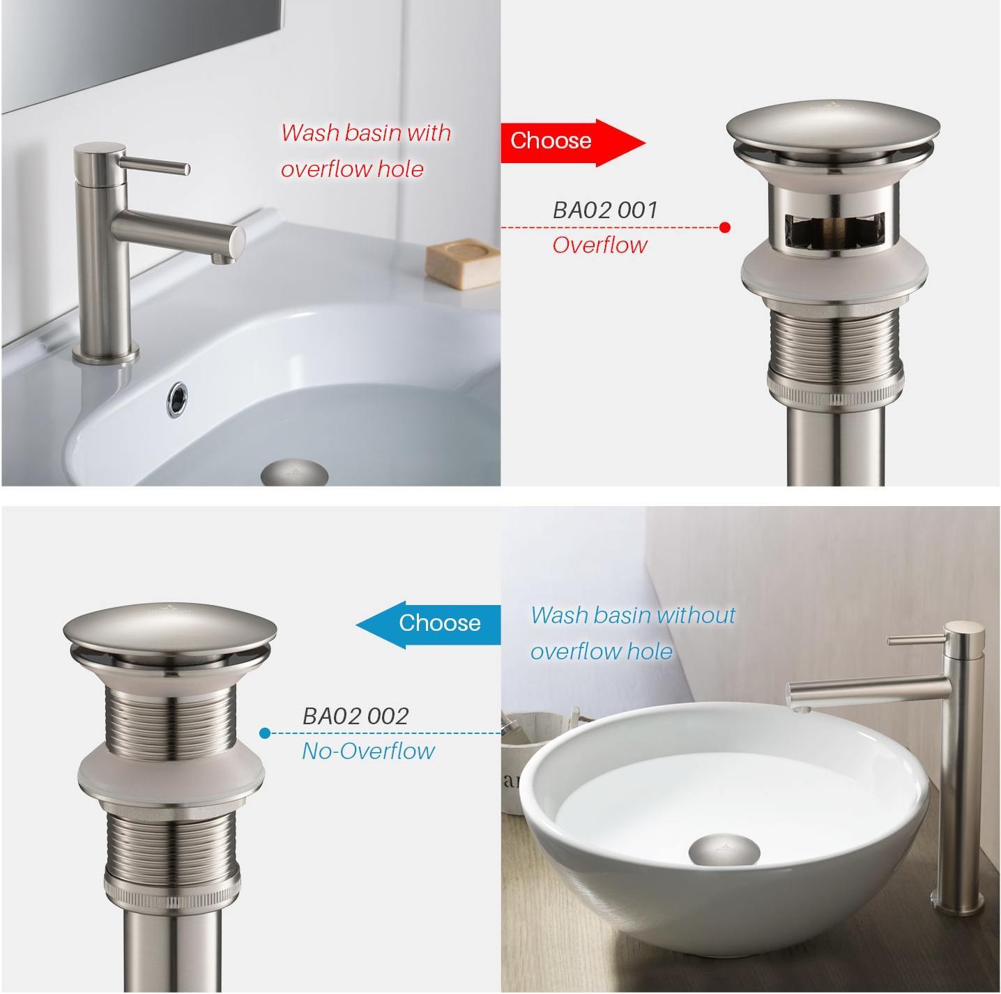 pop up for lavatory Blossom Home DÃ©cor, Bathroom, Bathroom Accessories Bathroom Sink Drains Brush Nickel