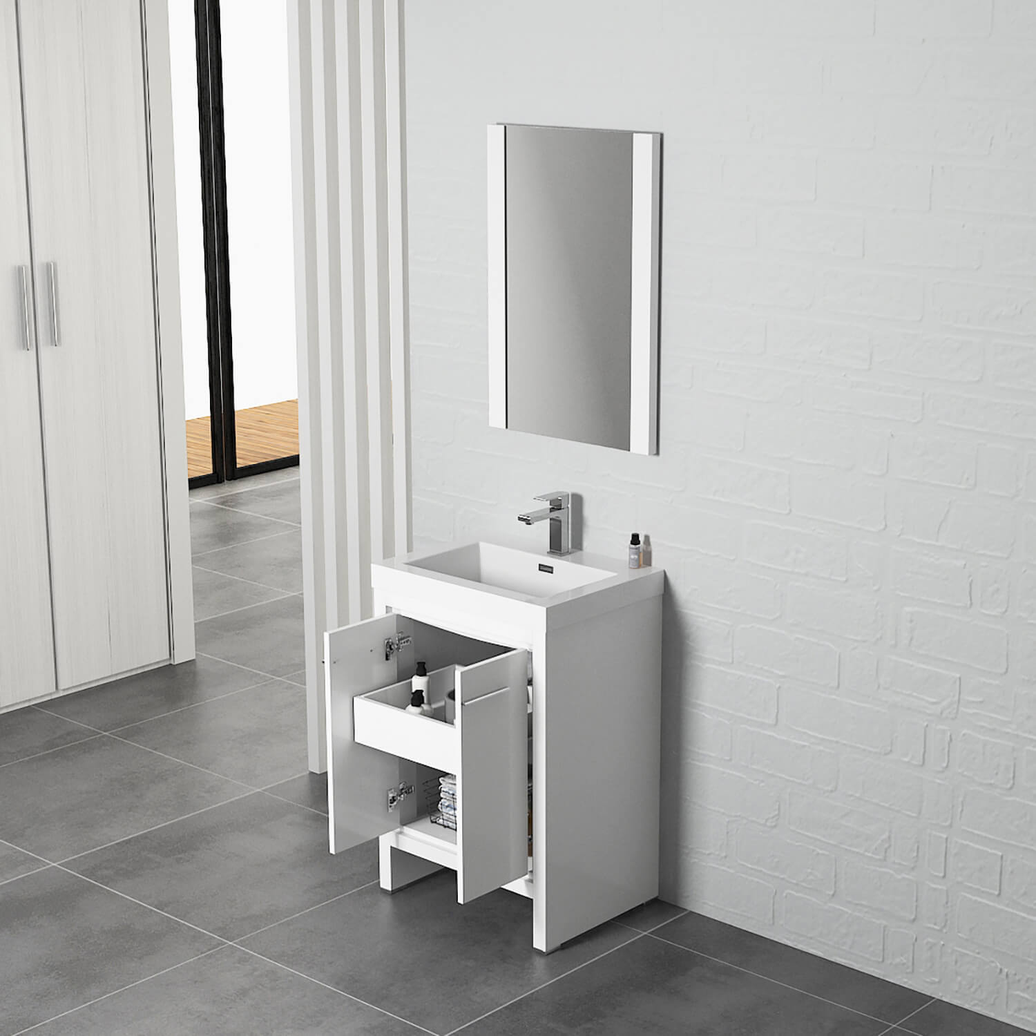 two vanities side by side Blossom Modern