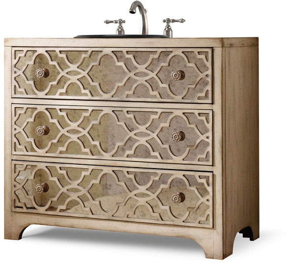 lowes vanity 30 inch Cole and Co Bathroom Vanities Pearl Essence Finsh with a grey hue. Antiqued mirror on drawer fronts. Traditional, Transitional or Contemporary