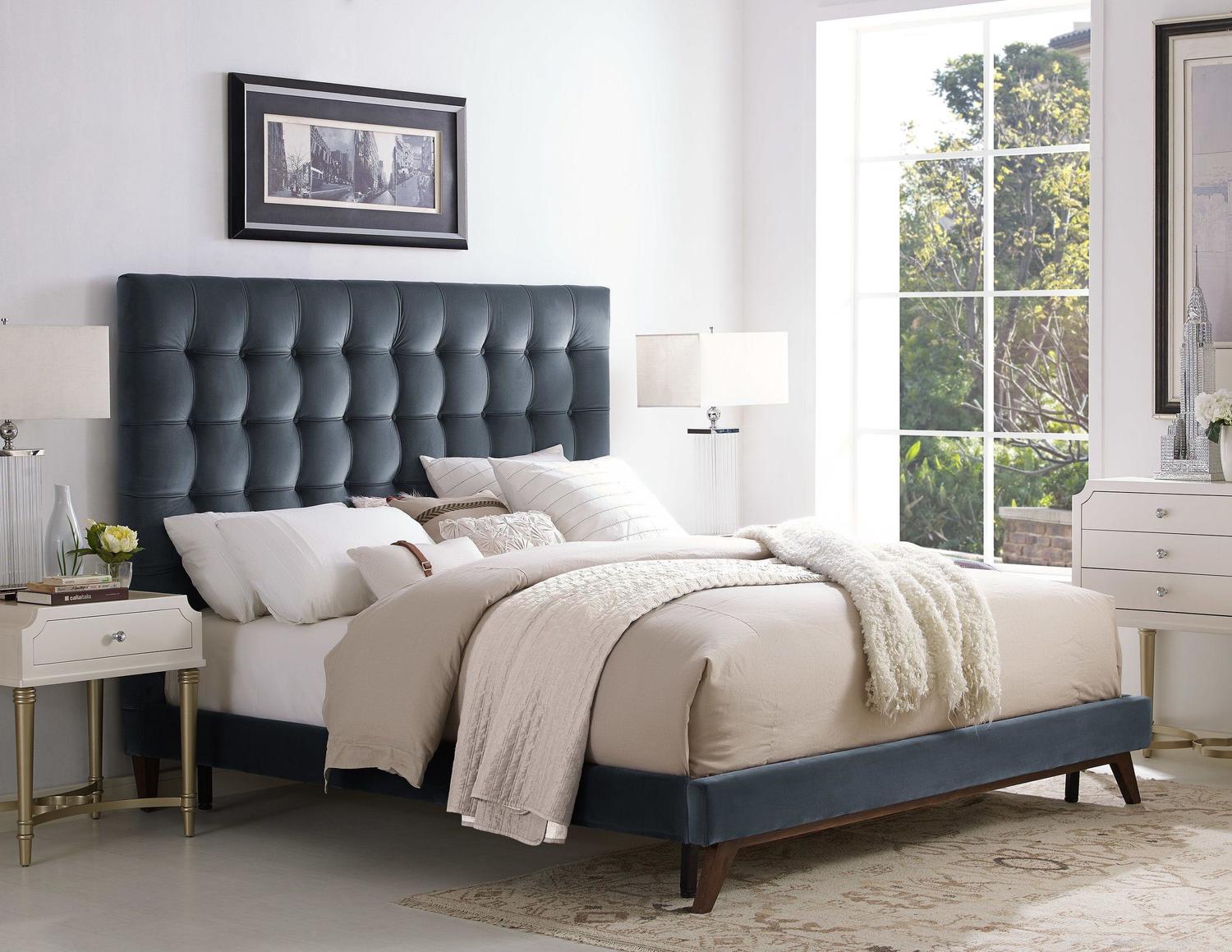 queen black bed frame with headboard Contemporary Design Furniture Grey