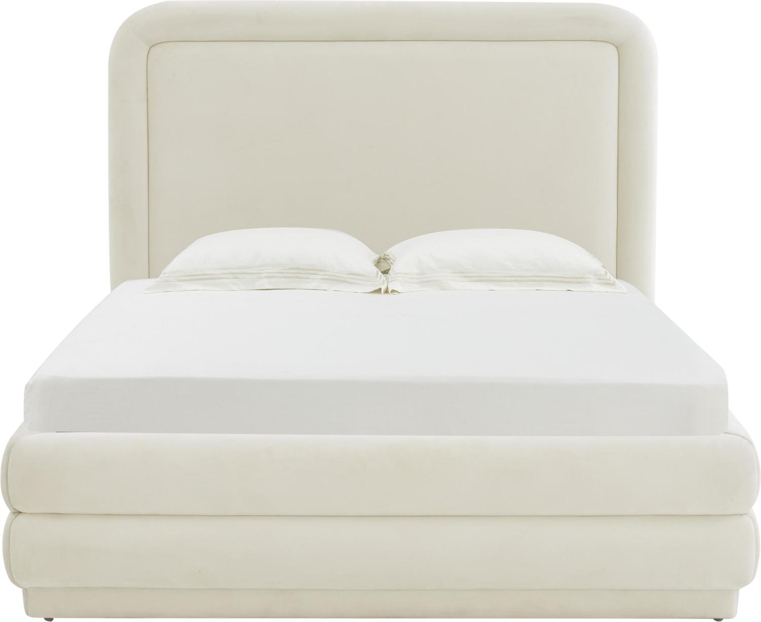 king size bed low headboard Contemporary Design Furniture Beds Cream