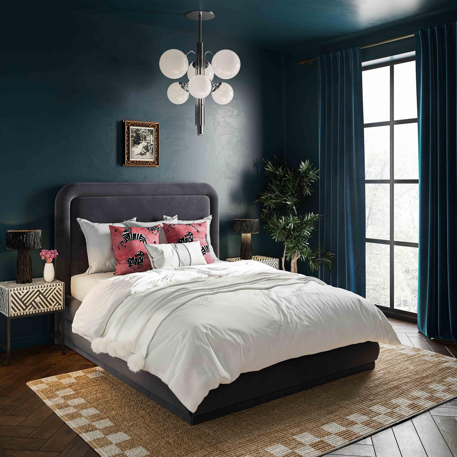 platform bedroom sets king Contemporary Design Furniture Beds Dark Grey