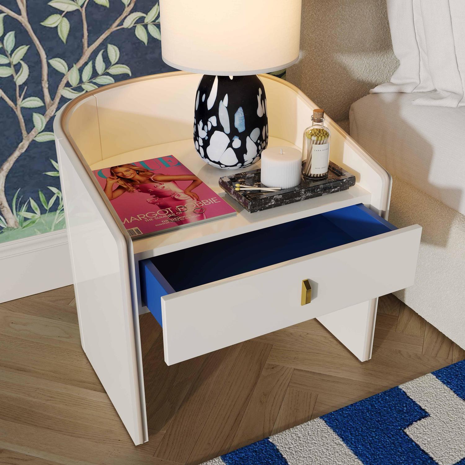 unique wood nightstands Contemporary Design Furniture Nightstands Cream
