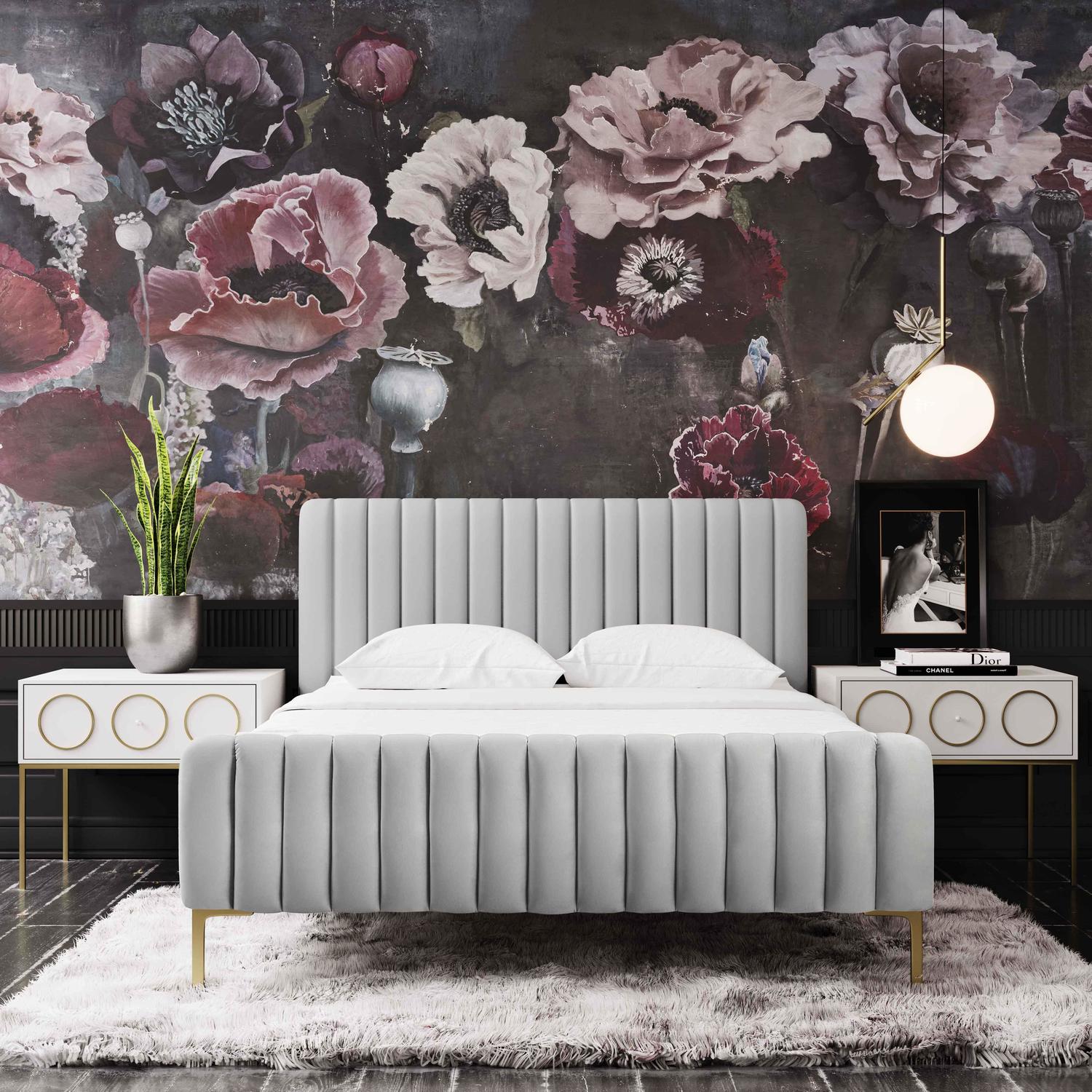 grey twin headboard Contemporary Design Furniture Beds Grey