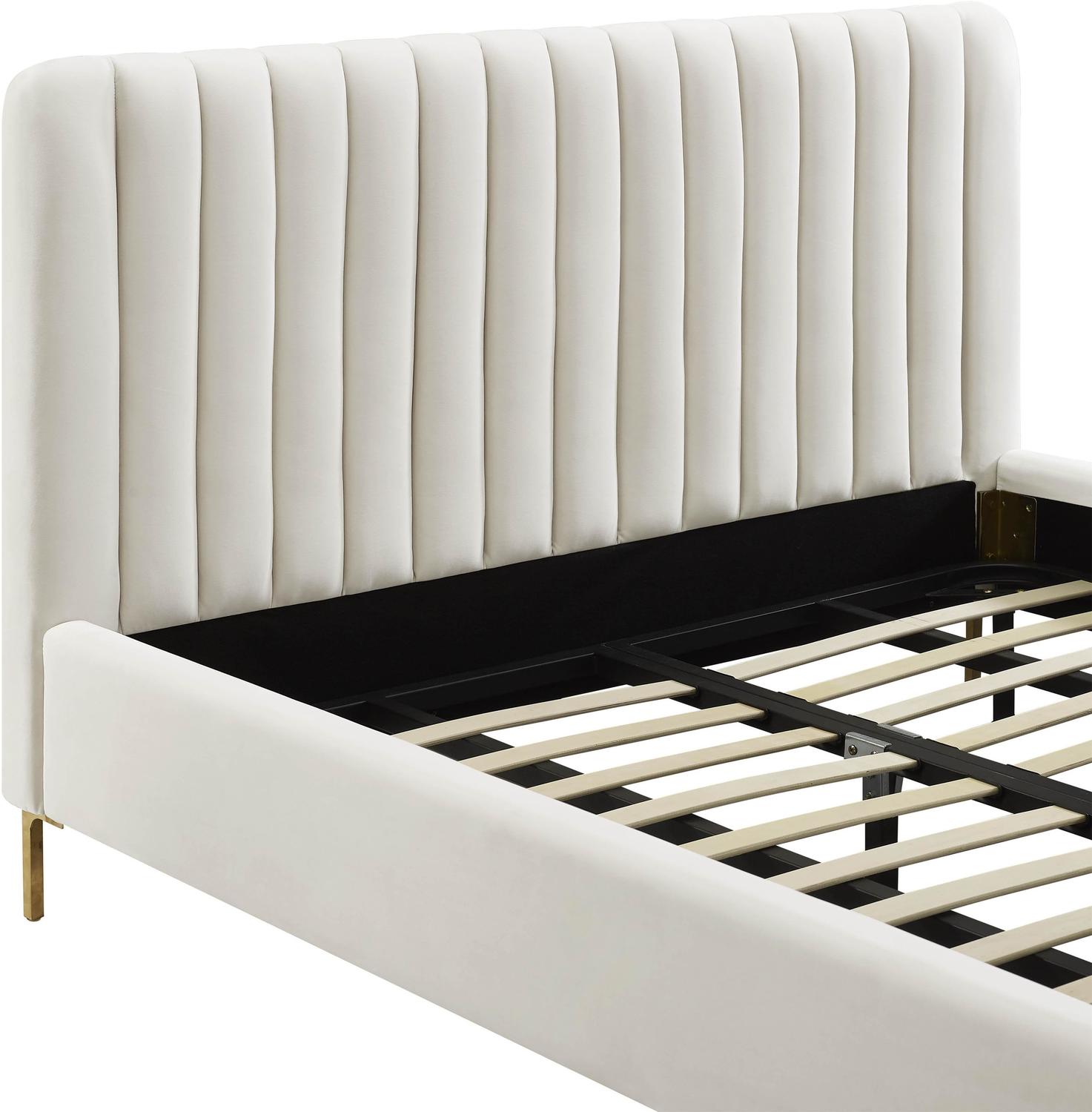 double platform bed with headboard Contemporary Design Furniture Beds Cream