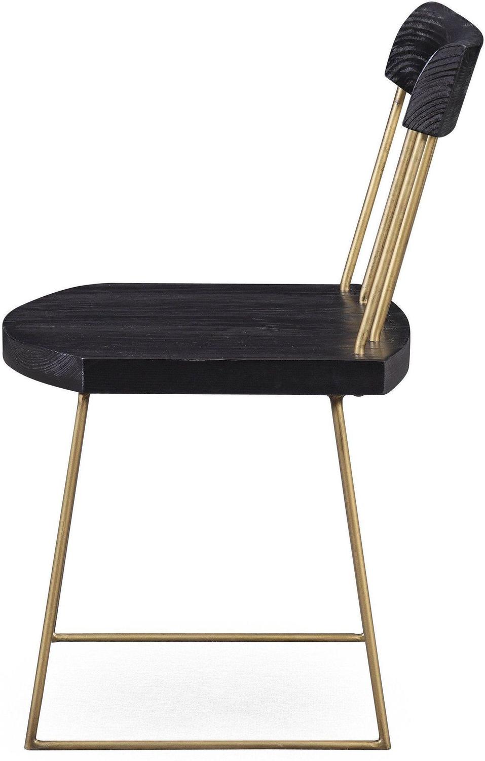 mid mod lounge chair Contemporary Design Furniture Dining Chairs Matte Black with Brush Brass