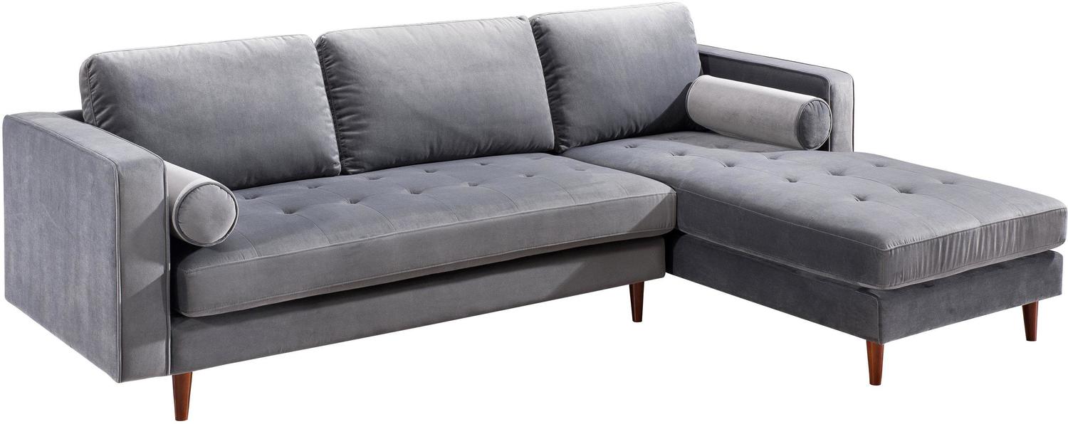 tufted leather sectional with chaise Contemporary Design Furniture Sectionals Grey