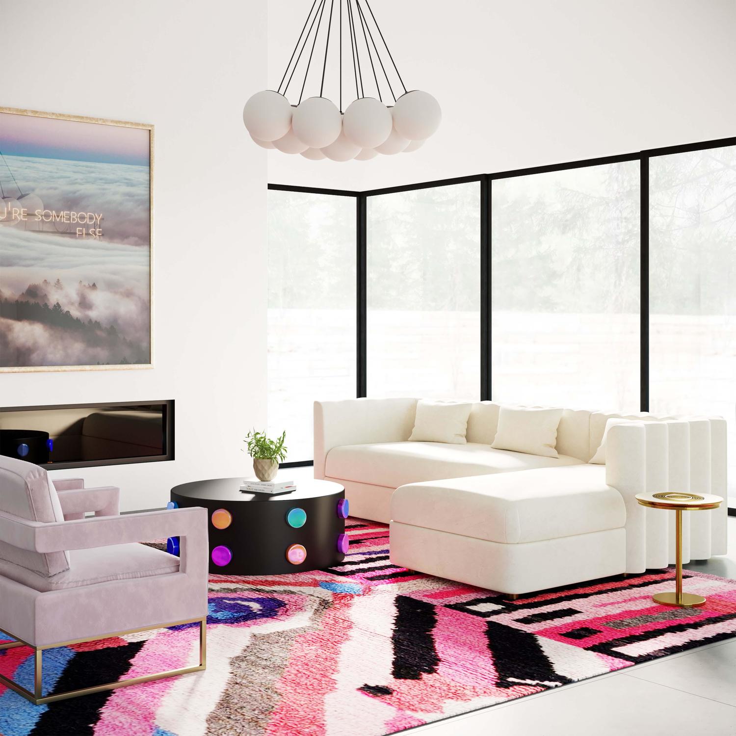 pink mid century sofa Contemporary Design Furniture Sectionals Cream