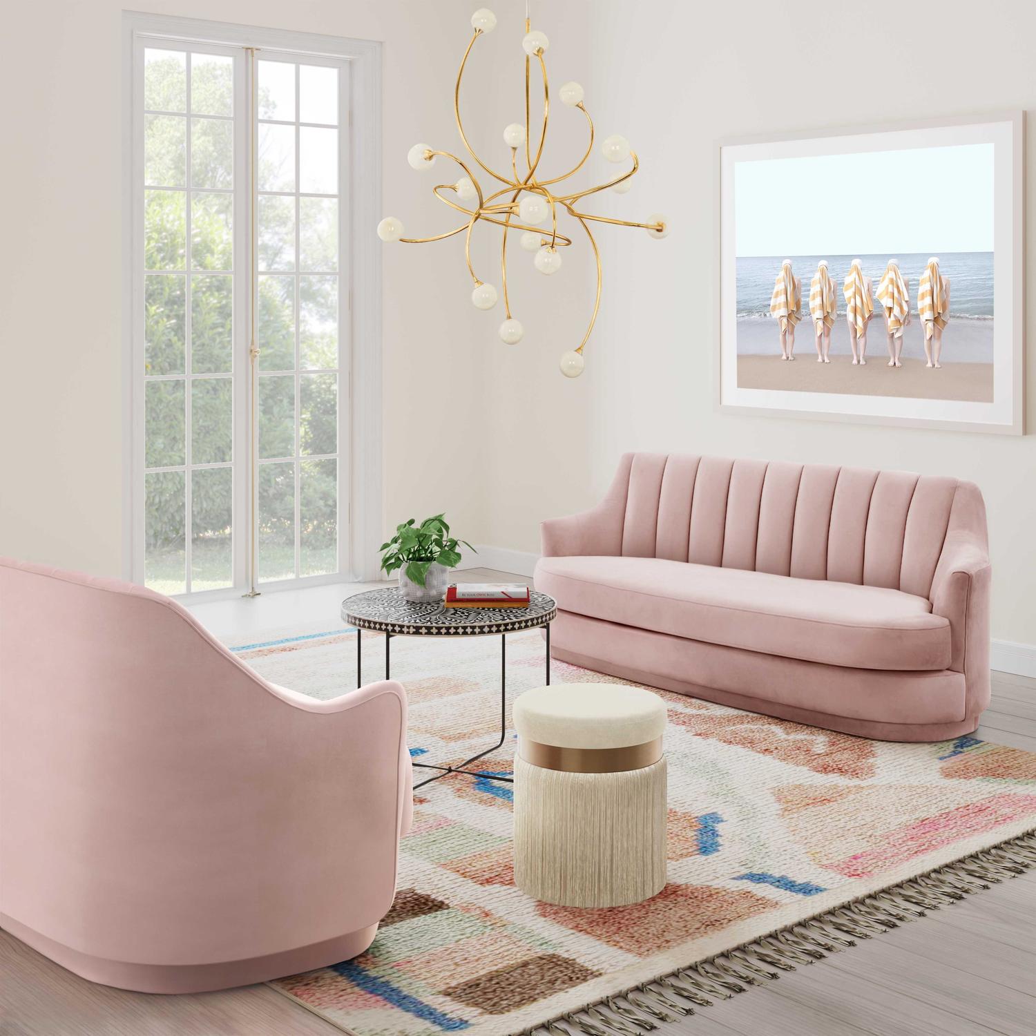 love couch sectional Contemporary Design Furniture Loveseats Blush