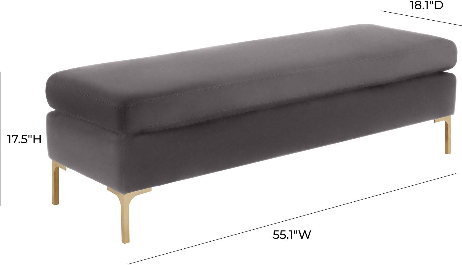 navy bench ottoman Contemporary Design Furniture Benches Grey