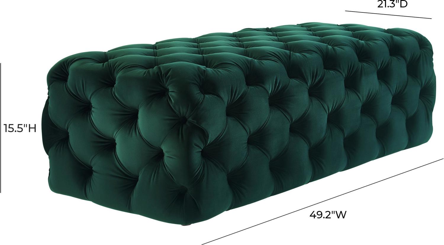 velvet tufted ottoman Contemporary Design Furniture Ottomans Green