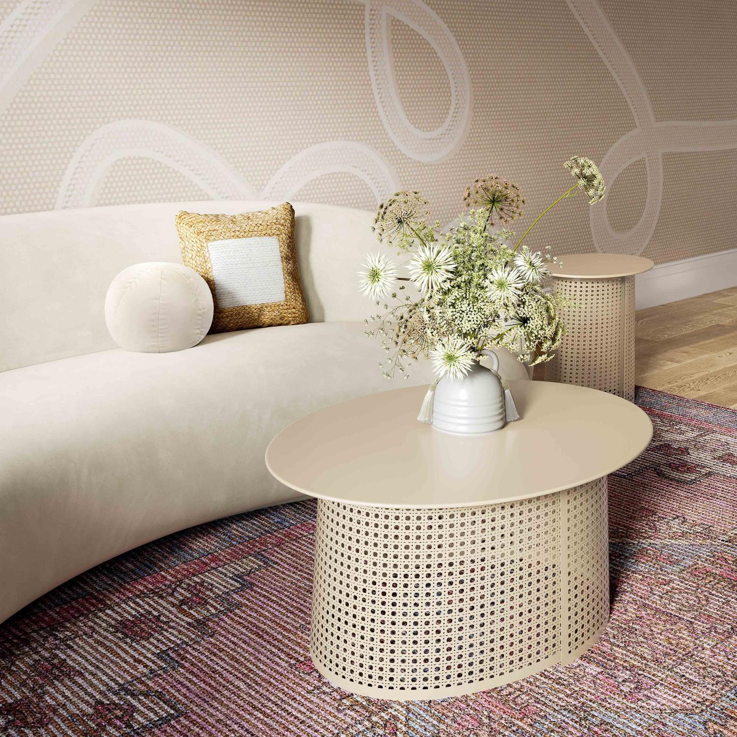 deco coffee table Contemporary Design Furniture Side Tables Cream