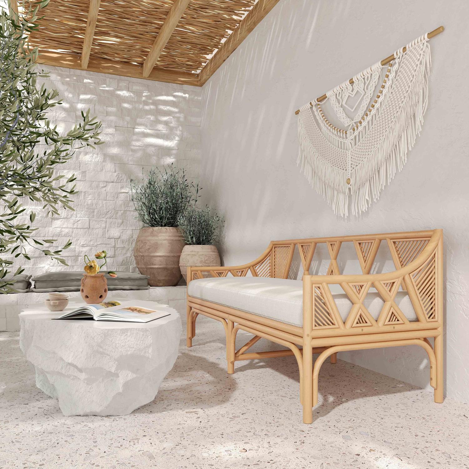 outdoor ottoman blue Contemporary Design Furniture Benches Natural,White