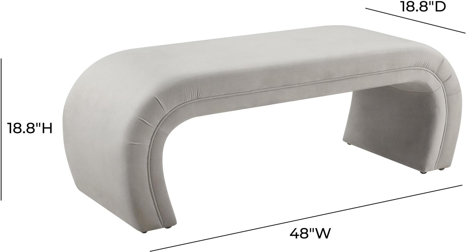 white leather ottoman Contemporary Design Furniture Benches Light Grey