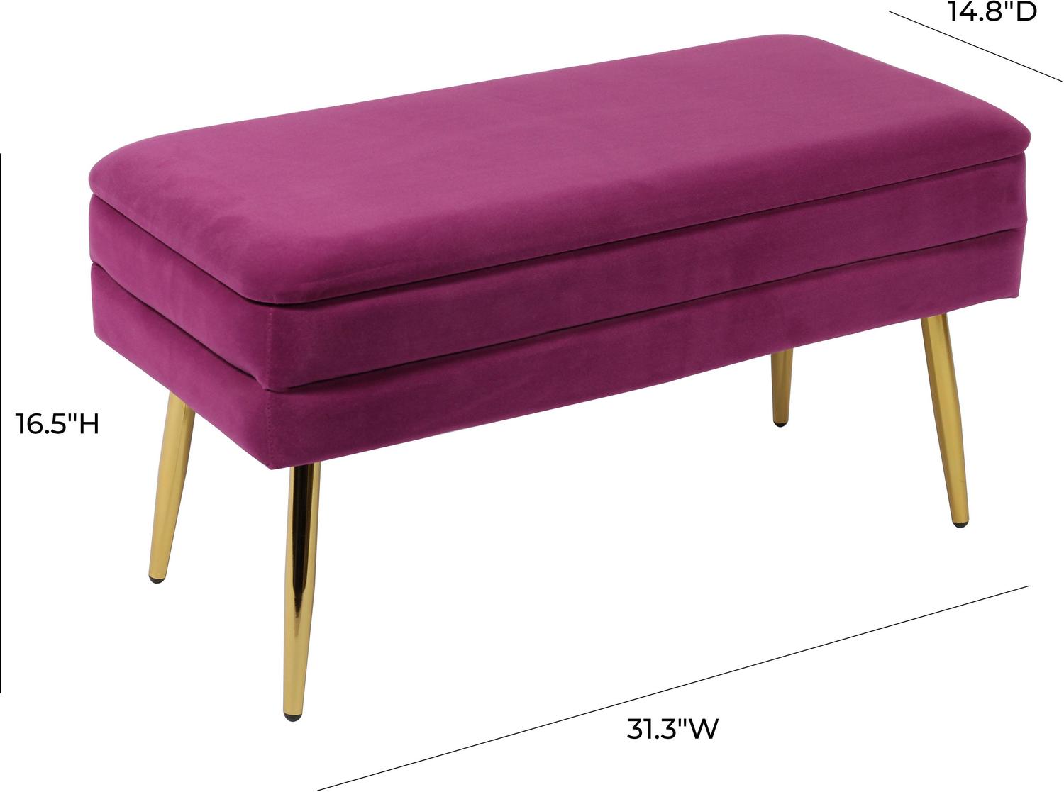 velvet and wood accent chair Contemporary Design Furniture Benches Plum