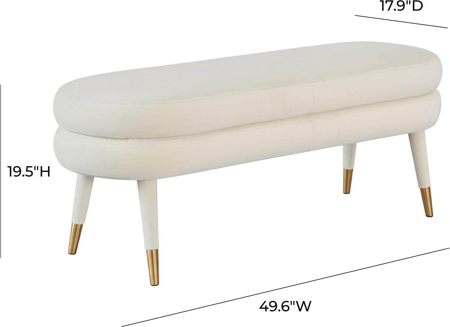 velvet bench with back Contemporary Design Furniture Benches Cream