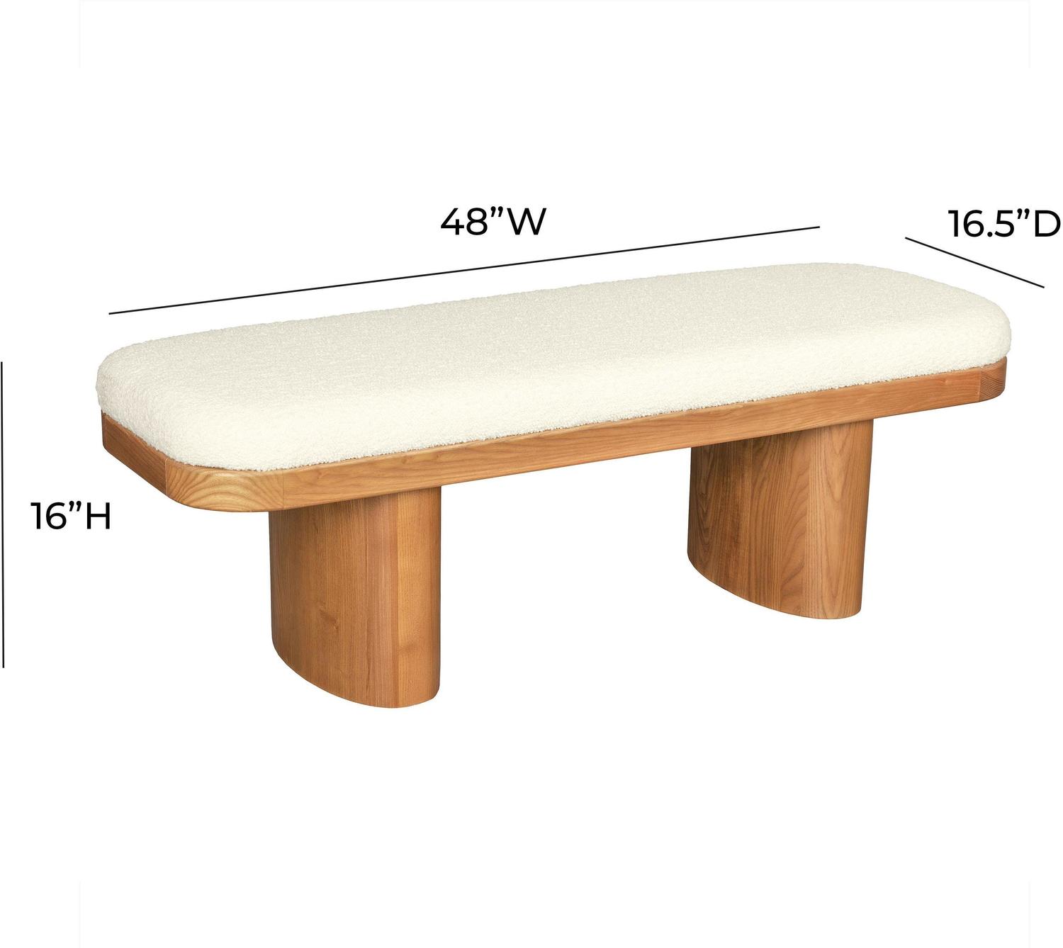 long ottoman bench Contemporary Design Furniture Benches Natural Ash,White
