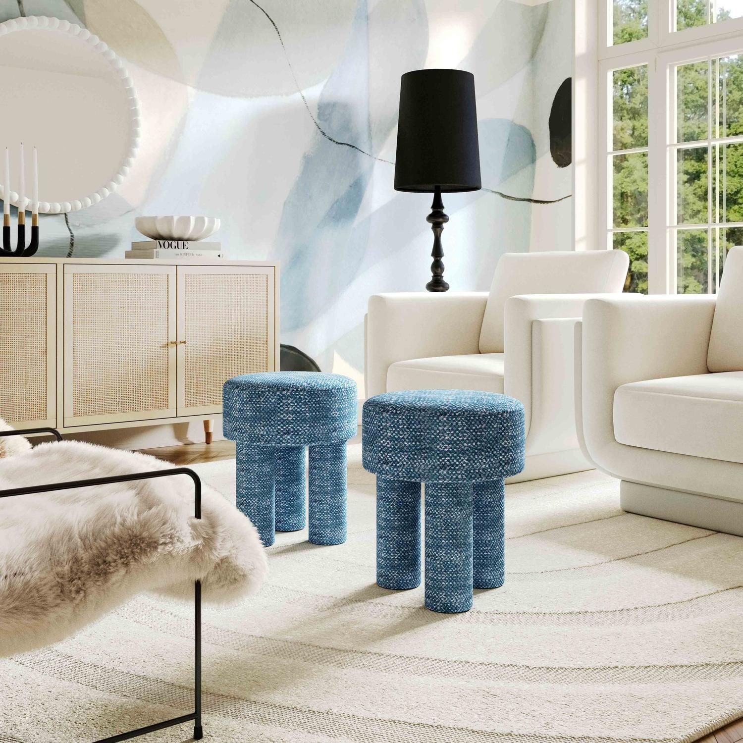 velvet lounges Contemporary Design Furniture Ottomans Teal