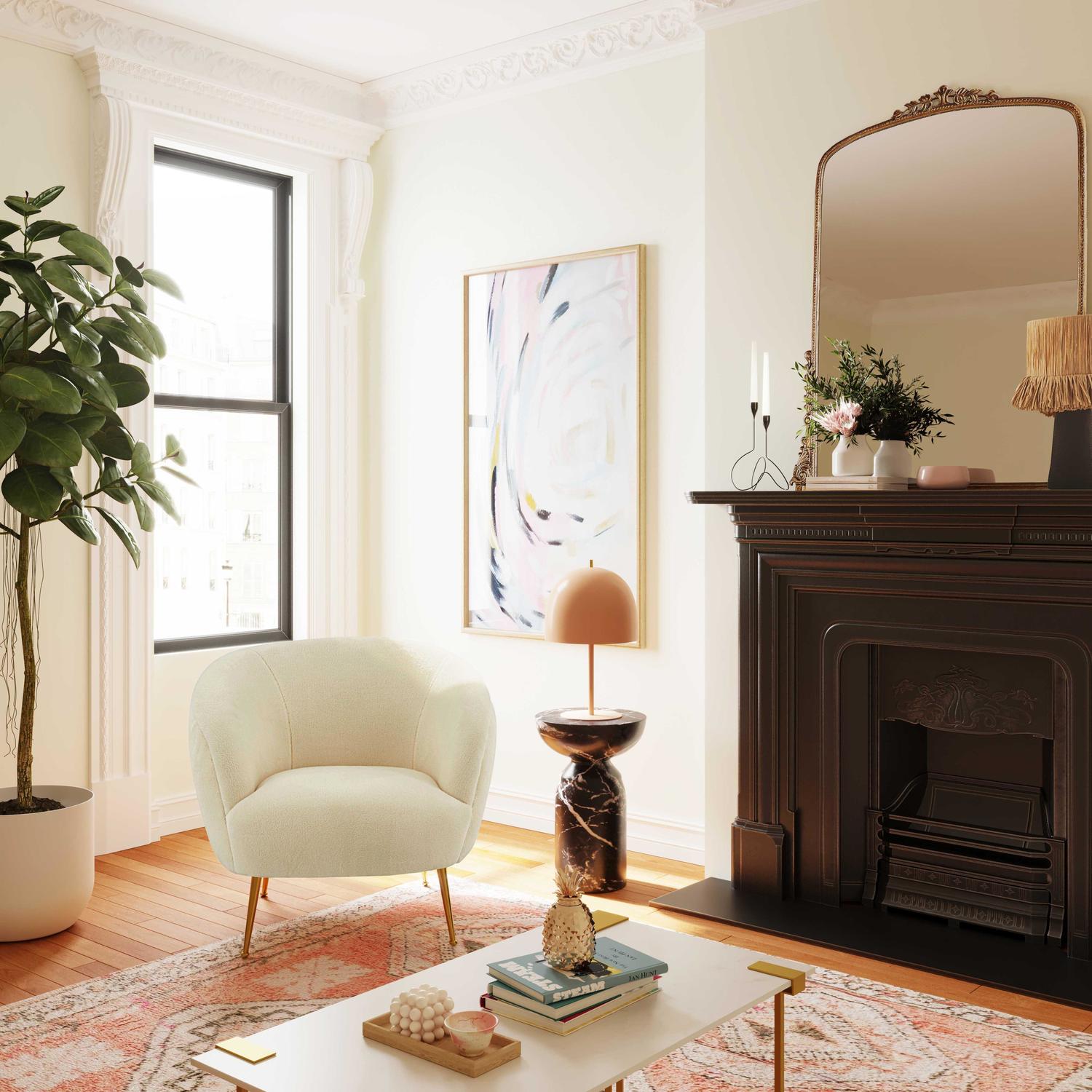 eames lounge ottoman Contemporary Design Furniture Accent Chairs Cream