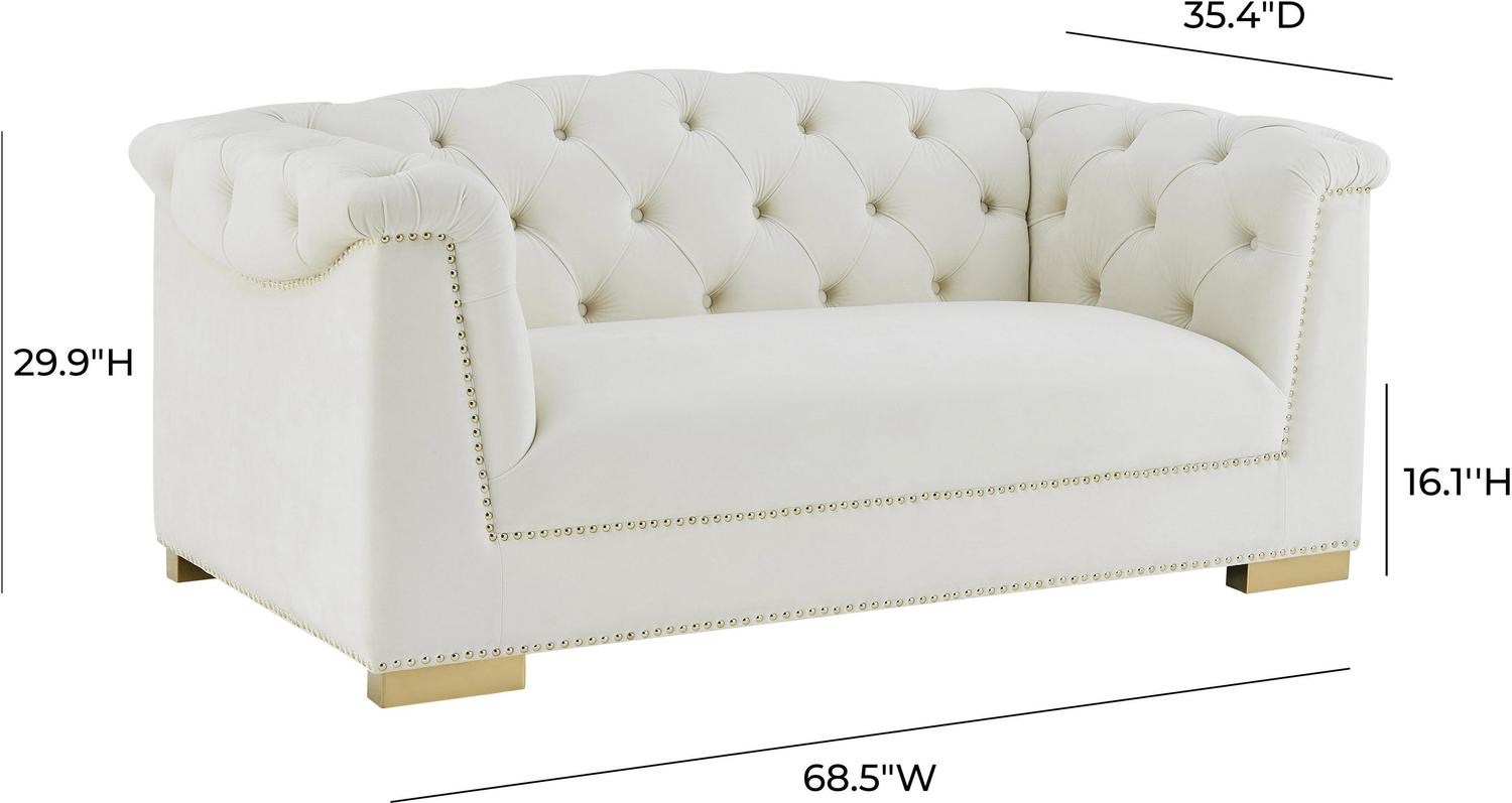 large white leather sectional Contemporary Design Furniture Loveseats Cream