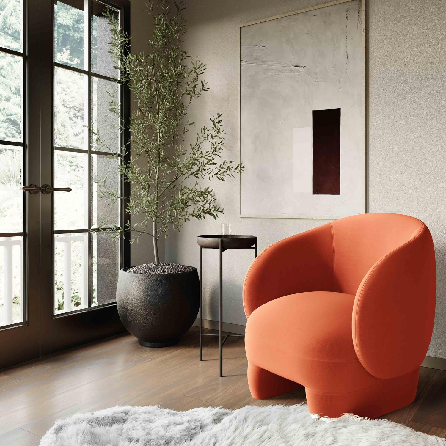 white lounger Contemporary Design Furniture Accent Chairs Orange