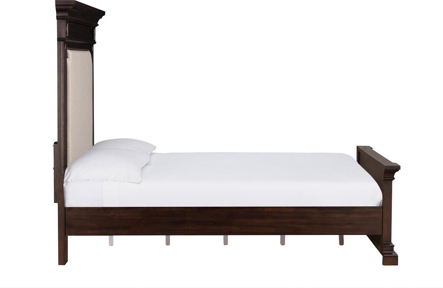 platform bed frame full with headboard Tov Furniture Beds Brown