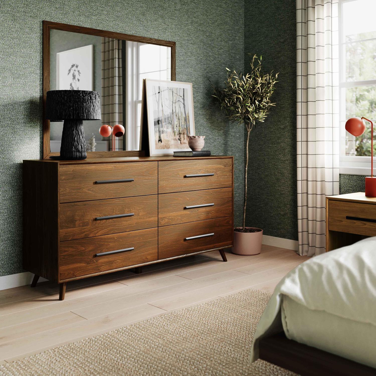 6 drawer cane dresser Tov Furniture Dressers Walnut