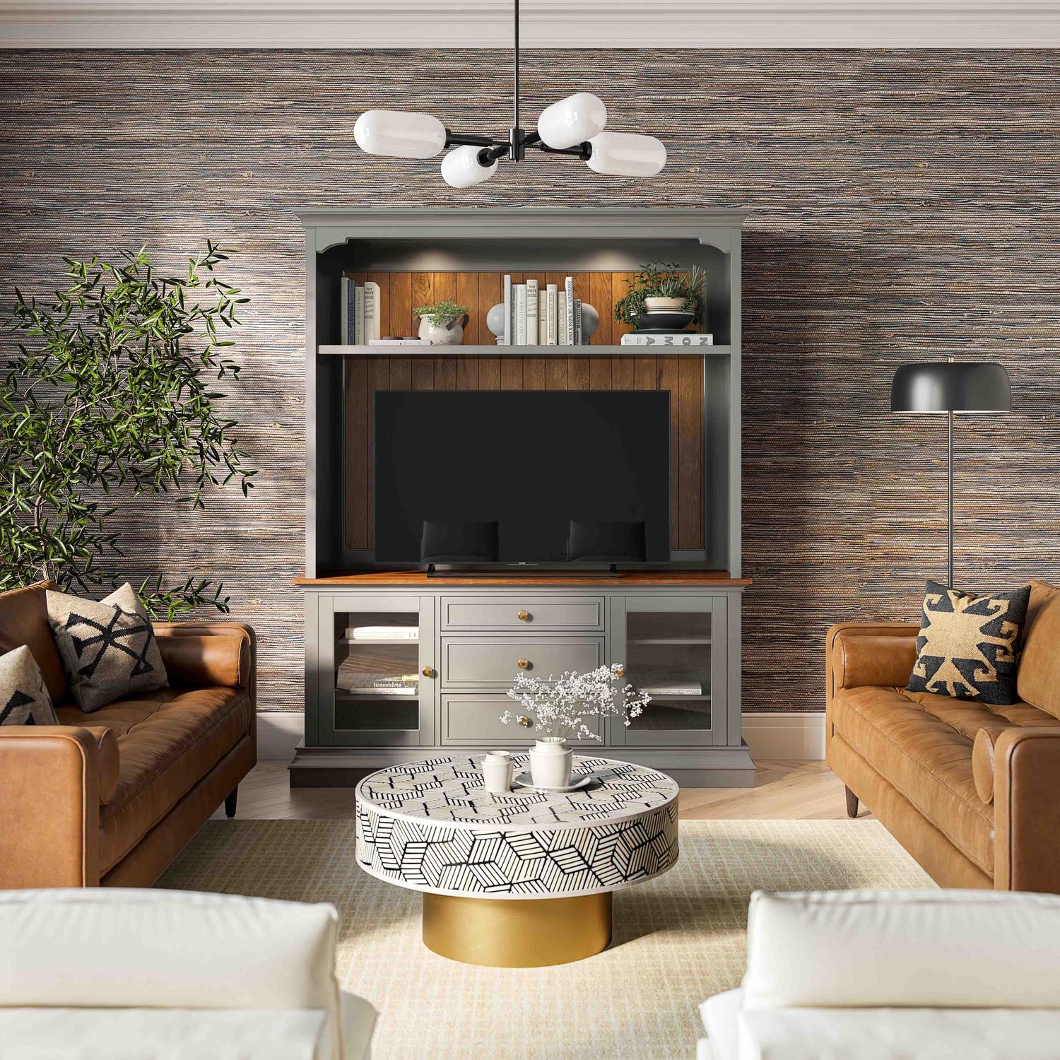 corner built in tv cabinet Tov Furniture Entertainment Centers Grey