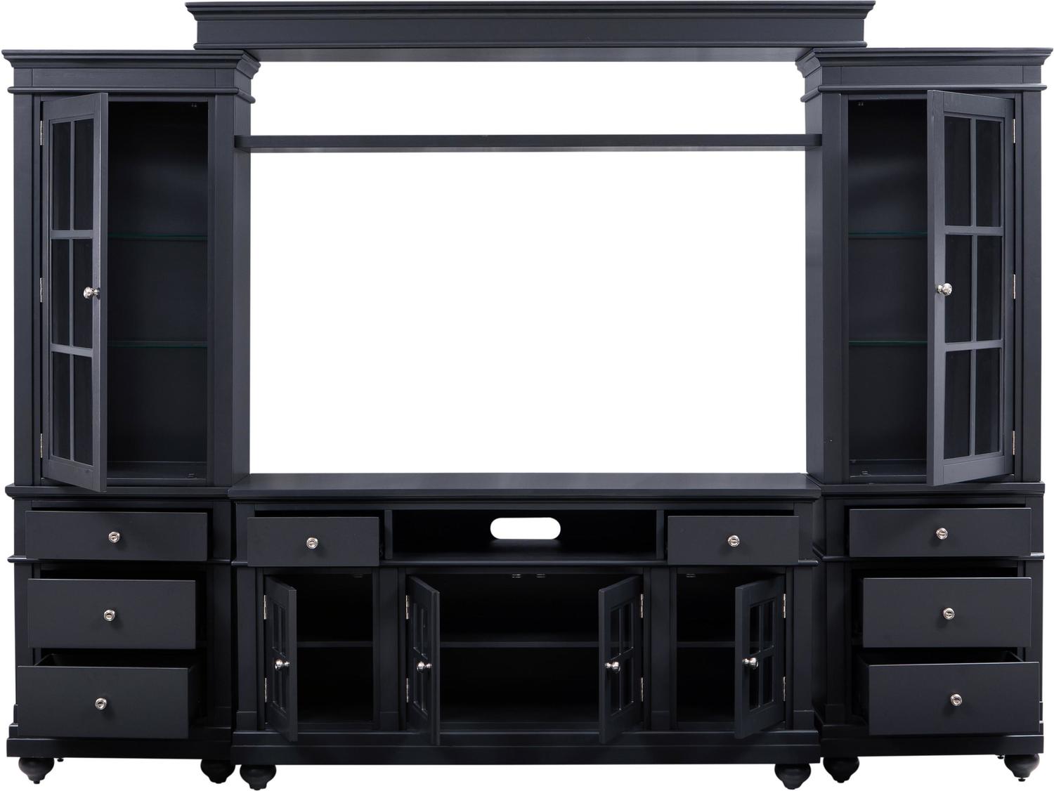 white wide tv unit Tov Furniture Entertainment Centers Grey