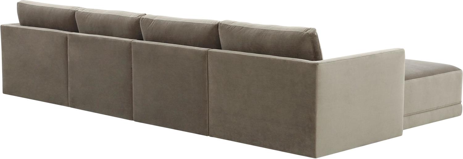 cream couch with chaise Tov Furniture Sectionals Taupe