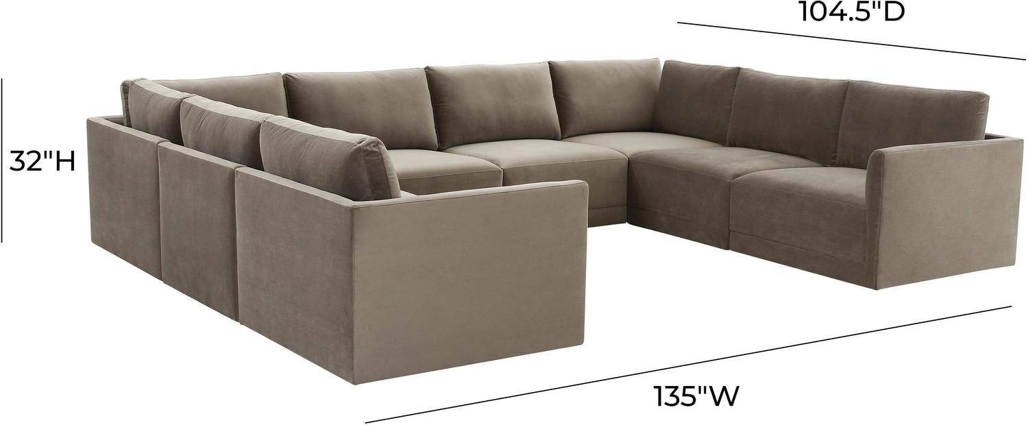 mid century modern sofas for sale Tov Furniture Sectionals Taupe
