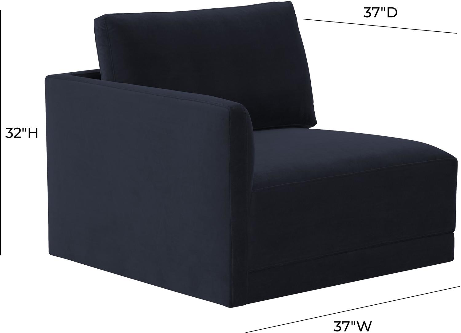 leather accent chair modern Tov Furniture Sectionals Navy