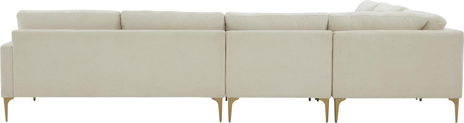 black velvet sofa sectional Tov Furniture Sectionals Cream