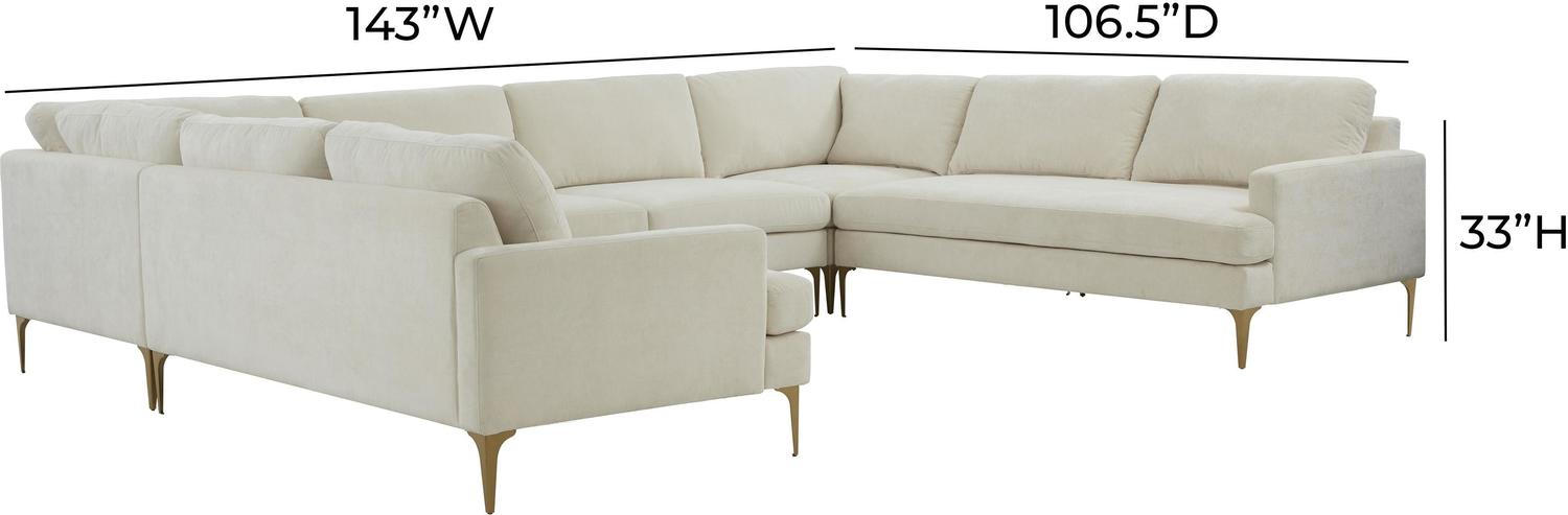 l couch with ottoman Tov Furniture Sectionals Cream