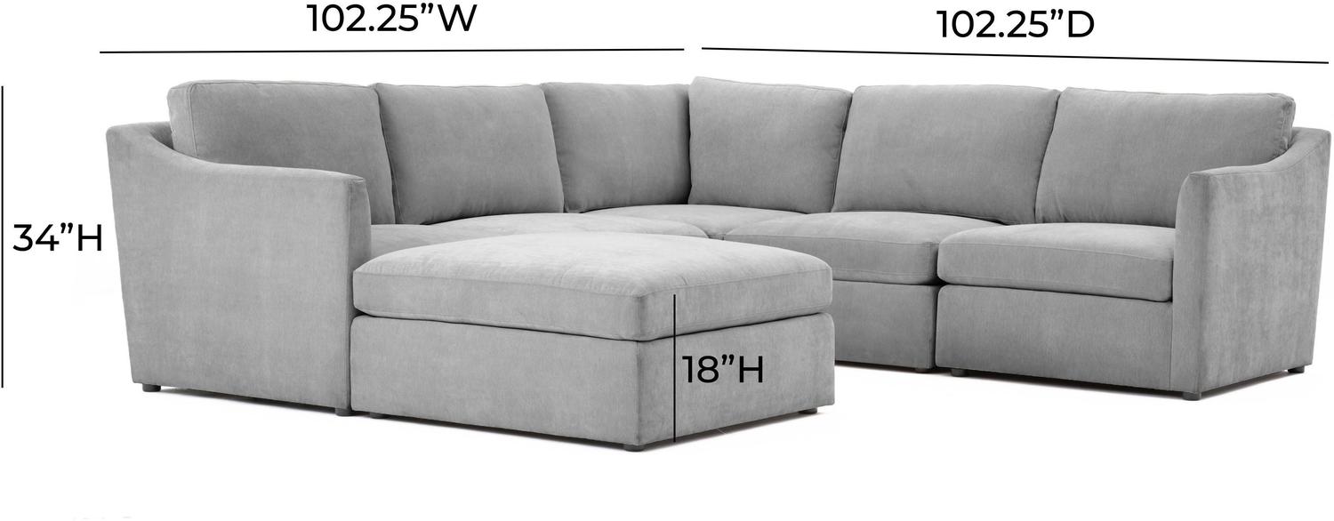 mid century black leather sofa Tov Furniture Sectionals Grey