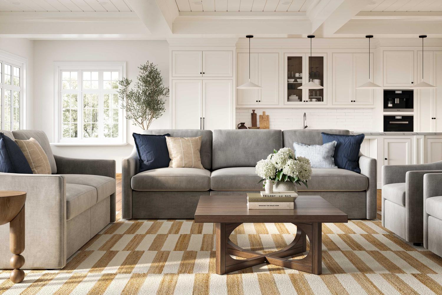 cream sectional living room Tov Furniture Sofas Grey