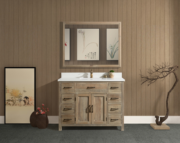 bathroom double sink cabinets Design Element Bathroom Vanity Base Only Walnut Rustic