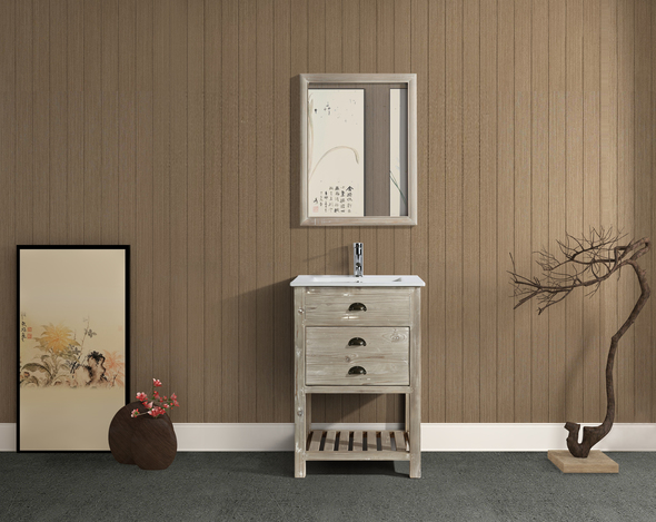 grey tall bathroom cabinet Design Element Bathroom Vanity Natural Rustic