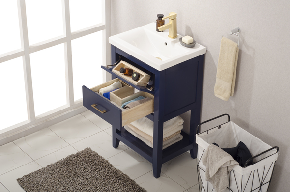 antique double vanity Design Element Bathroom Vanity Blue Modern