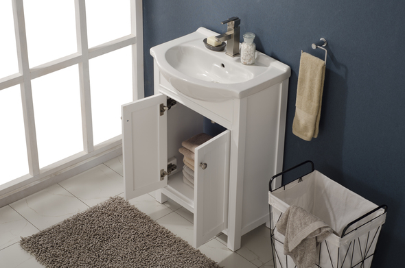 small bathroom sink and cabinet Design Element Bathroom Vanity White Transitional