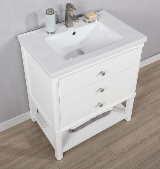 double bathroom sink Design Element Bathroom Vanity White Transitional