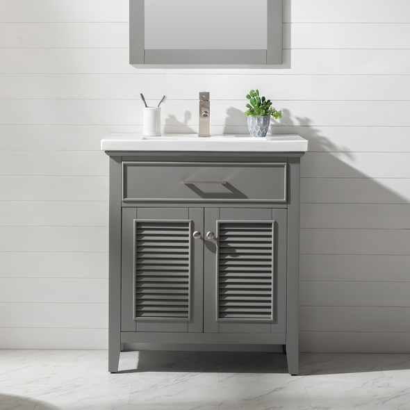 90 double sink vanity Design Element Bathroom Vanity Gray Transitional