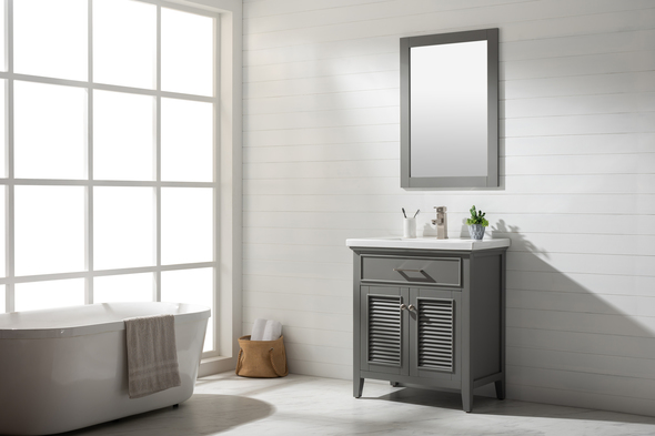 90 double sink vanity Design Element Bathroom Vanity Gray Transitional