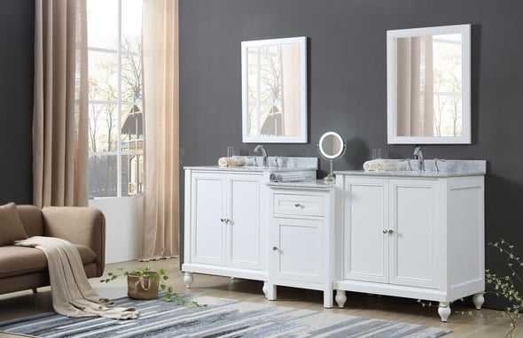 70 inch double sink vanity top Direct Vanity White Transitional