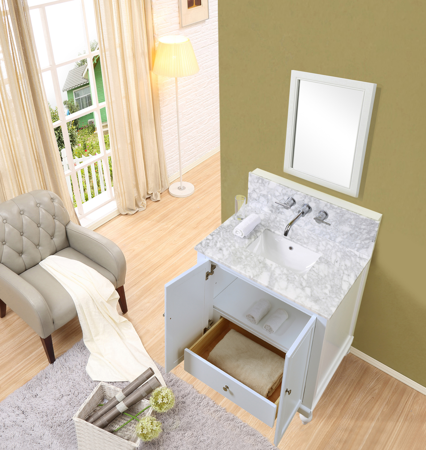 small basin and vanity unit Direct Vanity Espresso Transitional