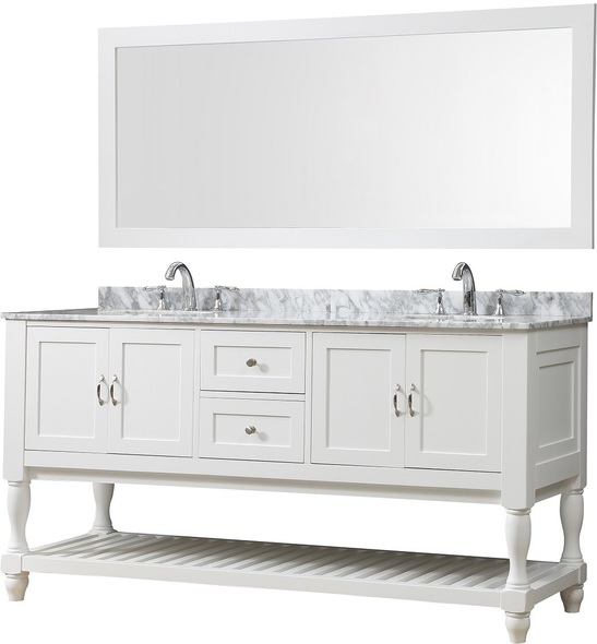 double sink cabinet size Direct Vanity White Transitional