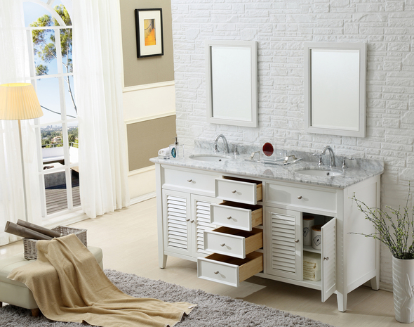 vanity for washroom Direct Vanity White Traditional
