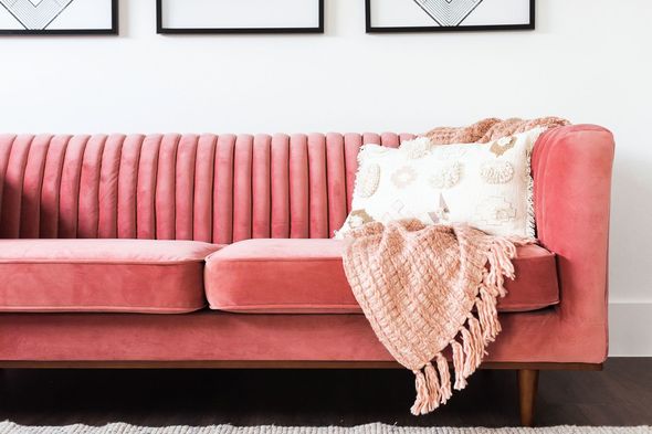 sectional sleeper sofa Edloe Finch 3 Seater Sofa Sofas and Loveseat Fabric color: Blush pink velvet Contemporary